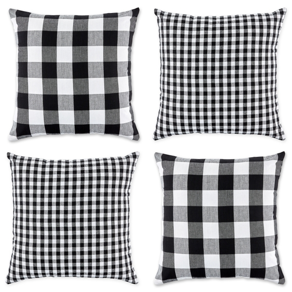 black and white gingham pillow covers