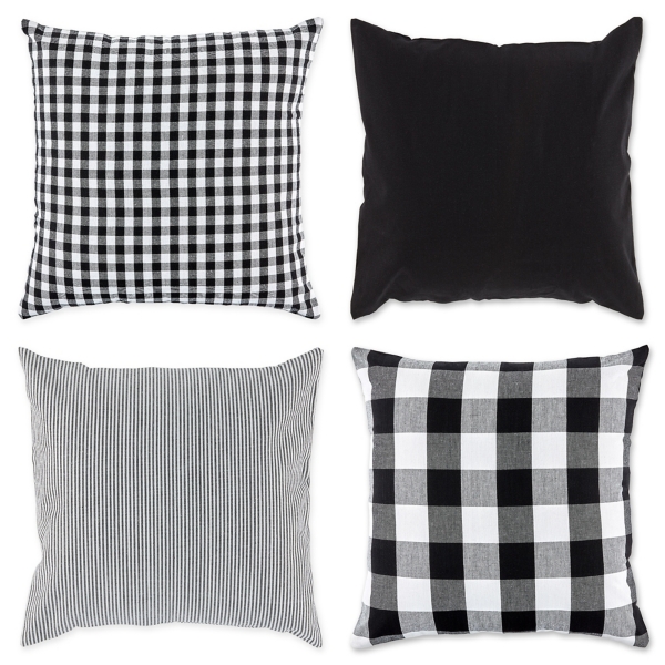 Black white best sale gray pillows