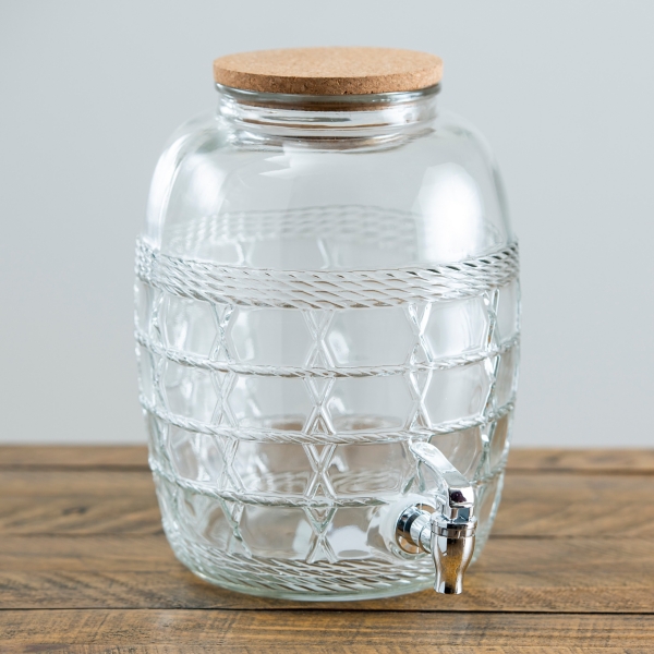 Embossed Basket Weave Glass Beverage Dispenser Kirklands Home