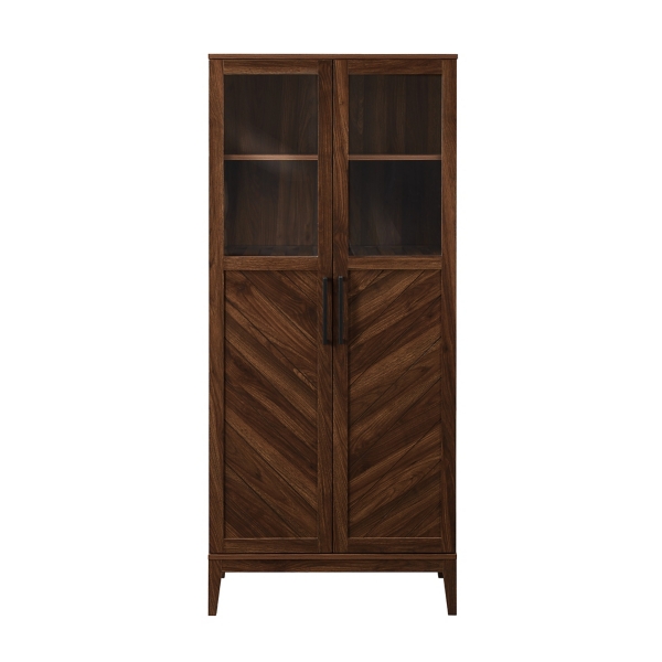 Dark Walnut Chevron Wooden Storage Cabinet Kirklands