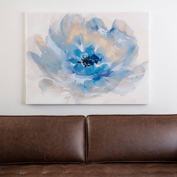 Blue Watercolor Flower Canvas Art Print Kirklands