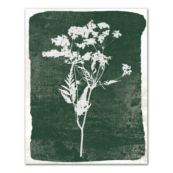 Green Flower Silhouette Canvas Art Print Kirklands