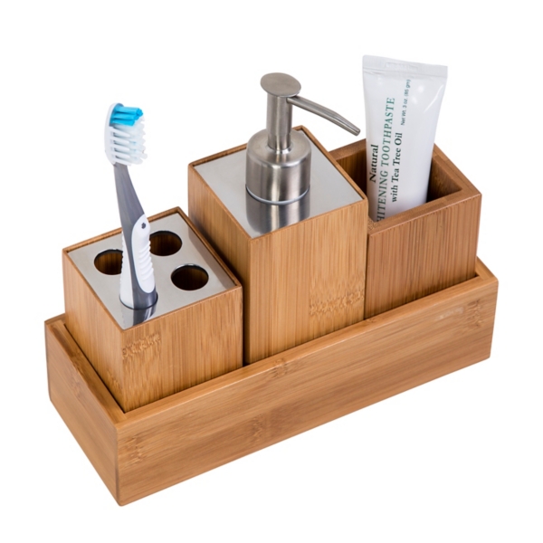 Bamboo 4 Pc Bathroom Accessories Set Kirklands