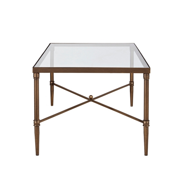 Glass and Metal Rectangle Porter Coffee Table