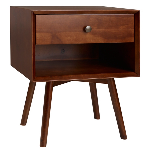 Walnut 1Drawer Mid Century Nightstand Kirklands Home