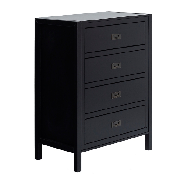 Crafted of hardwoods, our handsome bradding chest features a natural stonewash finish. black classic 4 drawer dresser