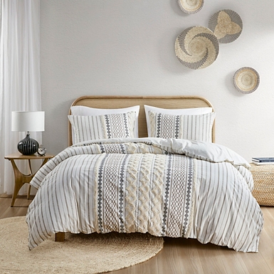 Hastings Home Comforters Tan Stripe Reversible Full/Queen Comforter in the  Comforters & Bedspreads department at