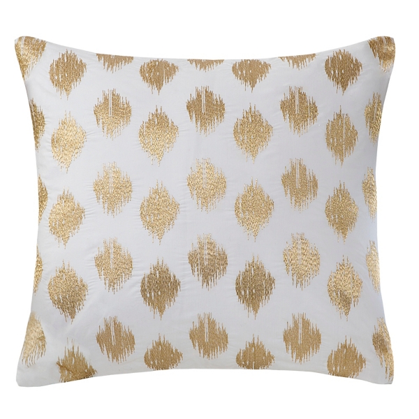 white and gold throw pillows