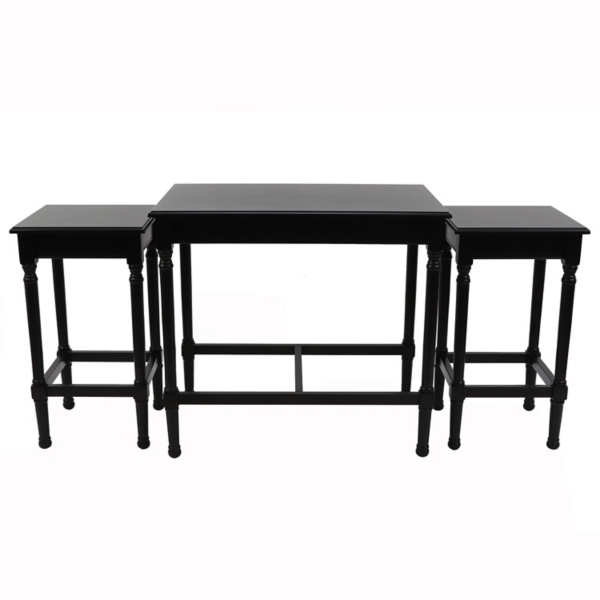 Black Wooden Nesting Accent Tables, Set of 3 Kirklands Home
