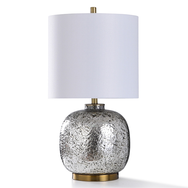 silver and gold lamp