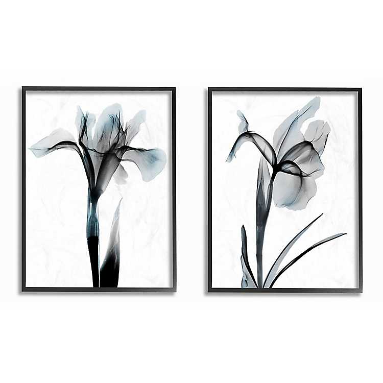 Black White Floral Flower Teal Canvas Wall Art XL 130cm Pictures 4037 