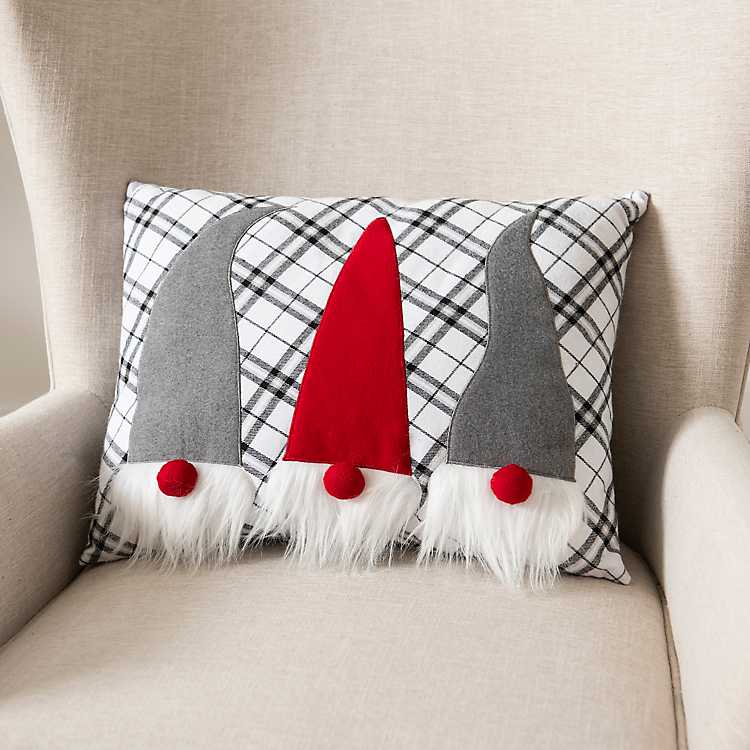 Ouqiuwa Merry Christmas Gnome Xmas Gifts Winter Snowflakes Throw Pillow Covers Set of 2 16X16 Inch Square Decorative Pillowcase Pillow Cases for Home Couch Sofa Bed 