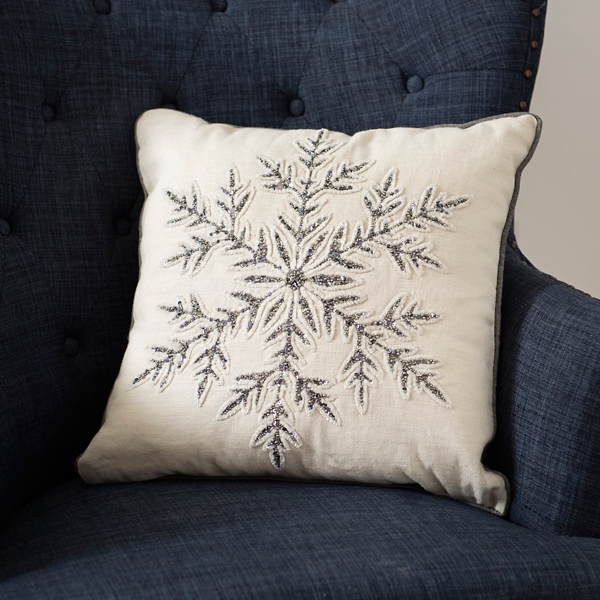 Beaded Snowflake Pillow | Kirklands