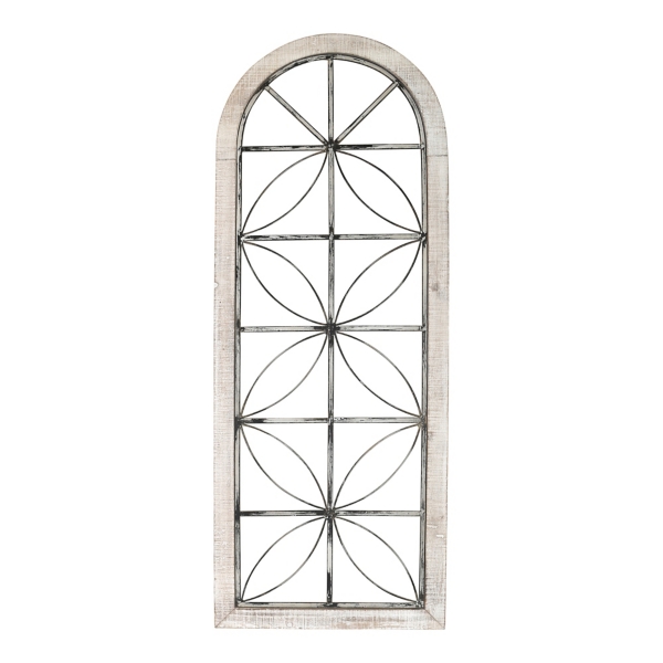 White Distressed Wood and Metal Window Wall Plaque Kirklands Home