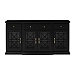 Black Tiered Fretwork Wooden Sideboard Cabinet