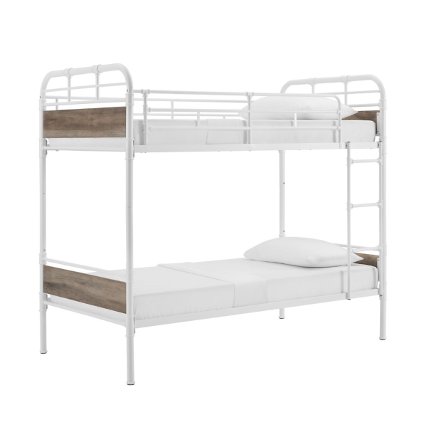 white metal twin bunk bed