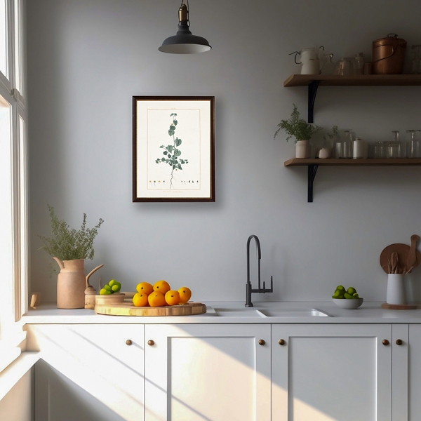 Sida Greenery Black Beaded Framed Art Print