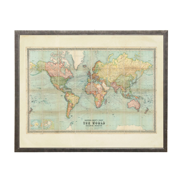 Kirklands World Map Canvas Vintage World Map Framed Art Print | Kirklands Home