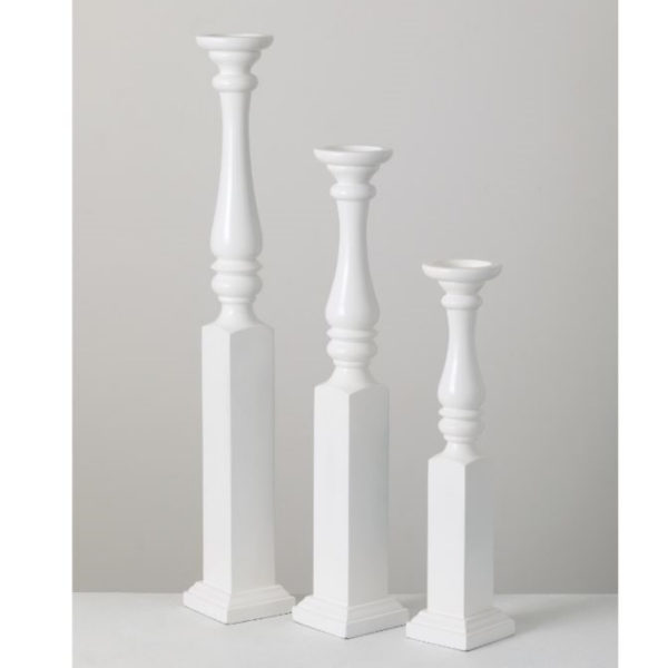 wood pillar candle holders