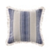 Blue and Cream Striped Accent Pillow