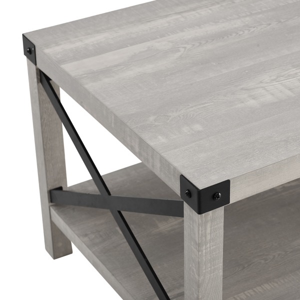 Stone Gray Modern Farmhouse Coffee Table