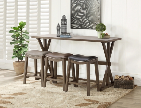 Dark Brown Wooden Trestle Counter Table 72 in. Kirklands Home