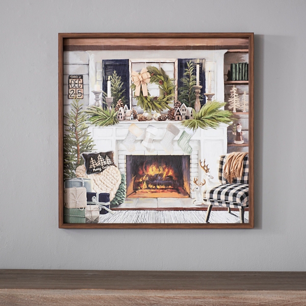 cozy fireplace scene