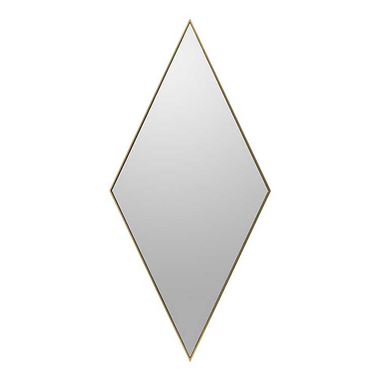 Antique Gold Diamond Shaped Framed Wall, Diamond Shaped Mirror