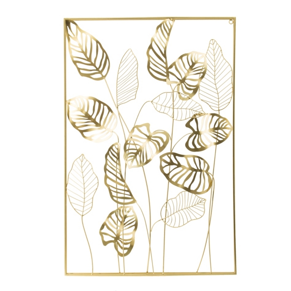 Gold Metal Leaves Framed Wall Plaque | Kirklands Home