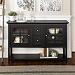 Black Wood and Glass Buffet Cabinet
