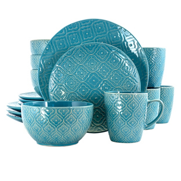 Turquoise Ogee Textured 16pc. Dinnerware Set Kirklands Home