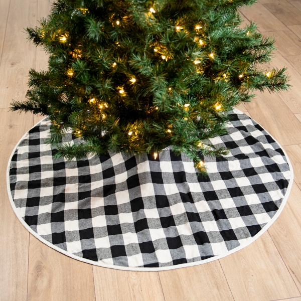 Black and White Buffalo Check Tree Skirt Kirklands Home