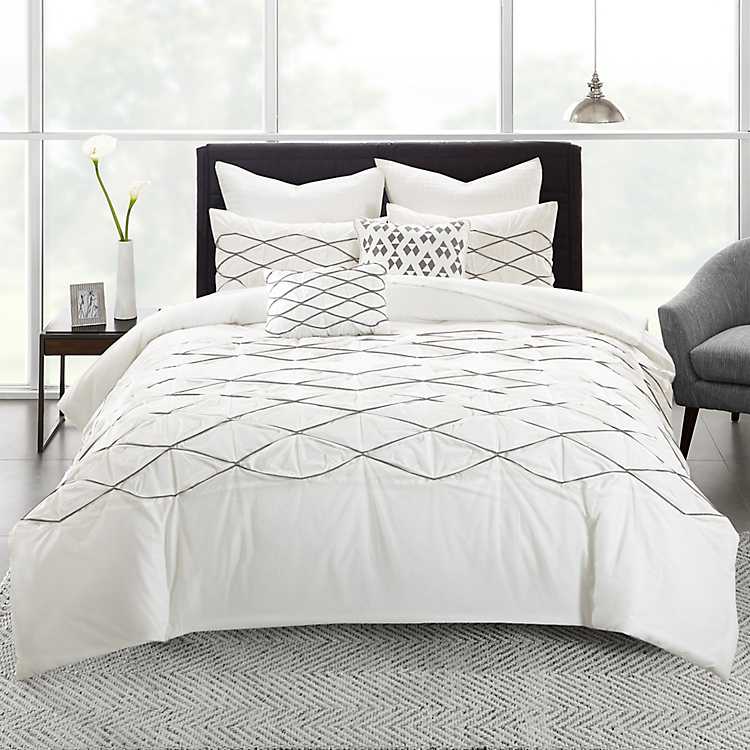 Bedford Home 14-Piece Riley Embroidered Comforter Set King 