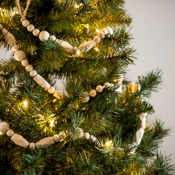 Christmas Tree Wood bead garland