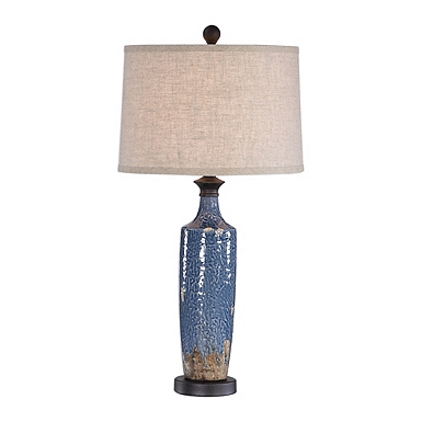 Terra Cotta Artichoke Table Lamp In Blue