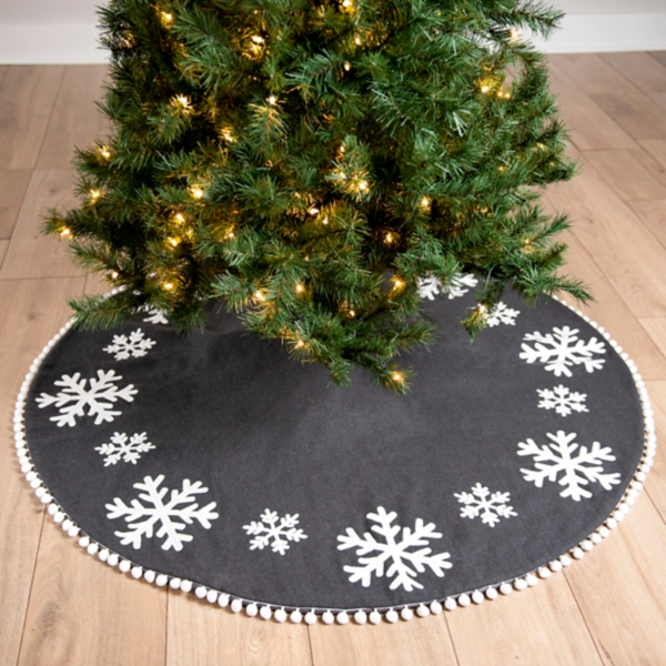 Black And White Snowflake Tree Skirt Kirklands