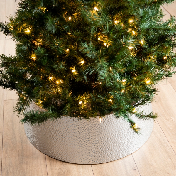 Hammered Silver Christmas Tree Collar | Kirklands Home