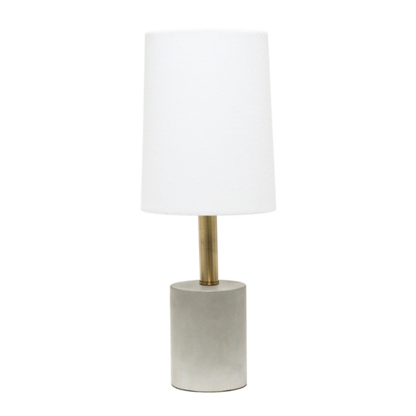 concrete and brass table lamp