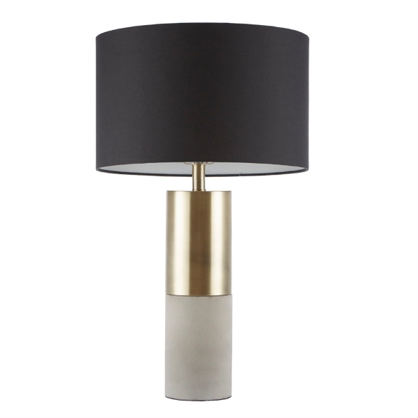 Concrete and Steel Gold Table Lamp | Kirklands Home