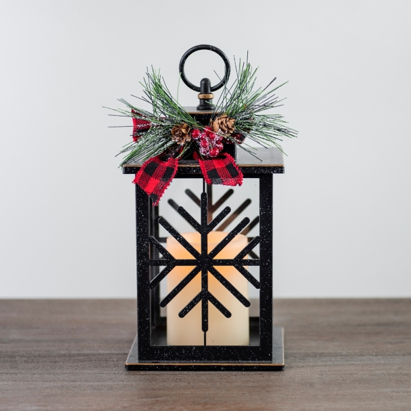 Black Snowflake LED Lantern Kirklands Home