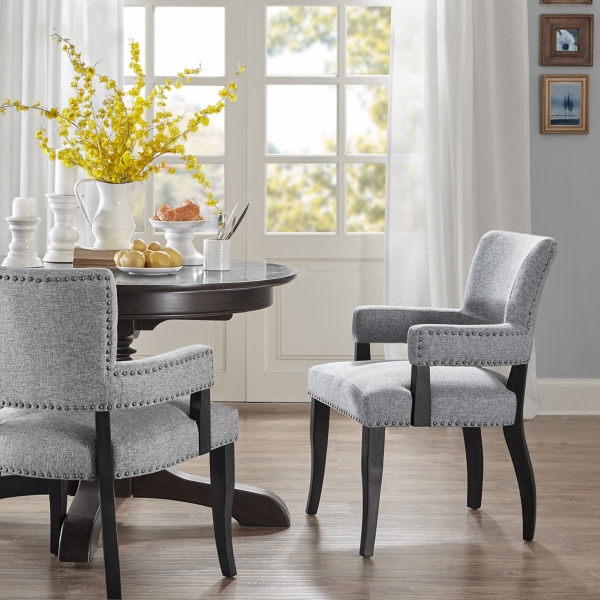Gray Warms Nailhead Trim Dining Chair