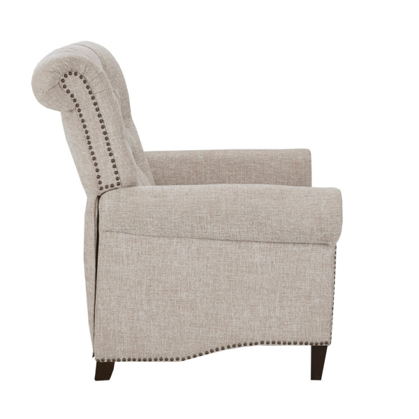 Tufted Back Nailhead Trim Recliner Armchair