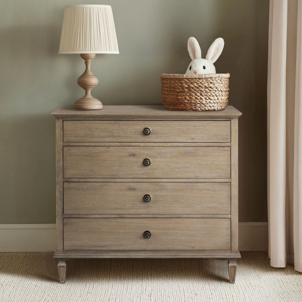 Brushed Birch 4 drawer Wooden Dresser