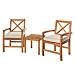 Acacia Wood Crisscross 3-pc. Outdoor Dining Set