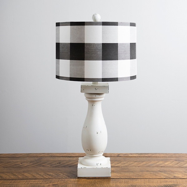 Black and white cheap buffalo check lamp