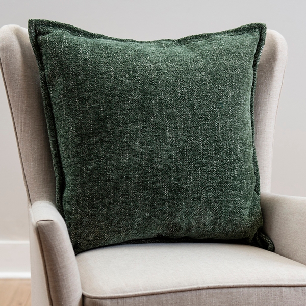 Green Chenille Texture Flange Pillow, 22 in. | Kirklands Home