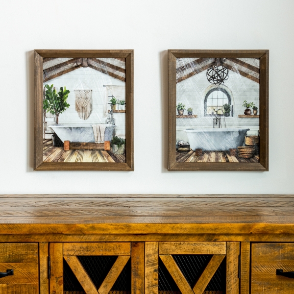 Farmhouse Bathroom Framed Art Prints Set Of 2 Kirklands