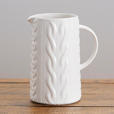 Cream Cable Knit Pitcher