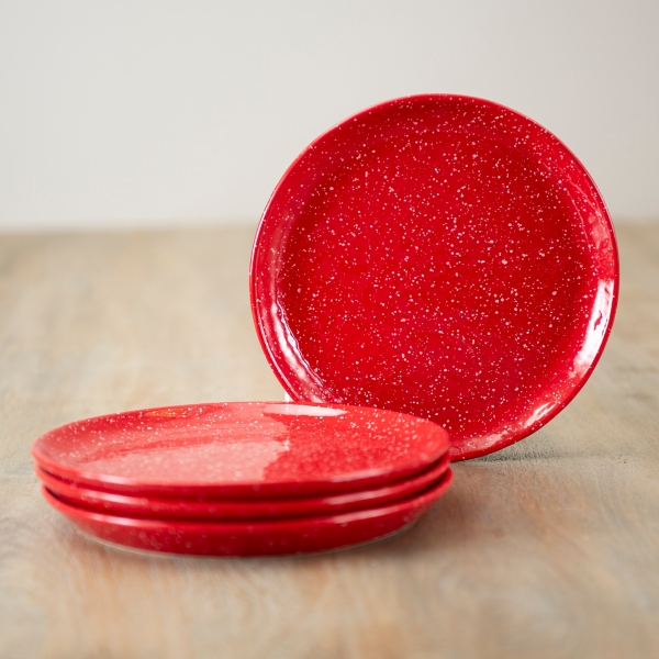 Red Speckle Simple Things Salad Plates, Set of 4 Kirklands Home