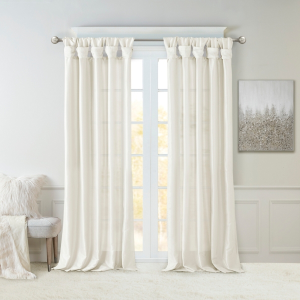 White Twist Top Curtain Panel, 108 in. | Kirklands Home